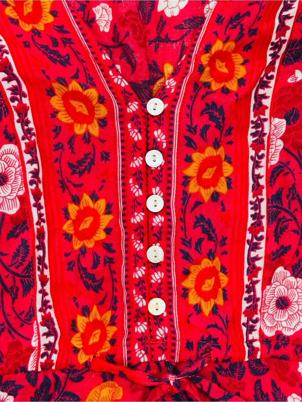 Walker & Wade Carrie Dress in Cherry Sz XS Bohemian Resort Wear Floral Oversized - Picture 6 of 10